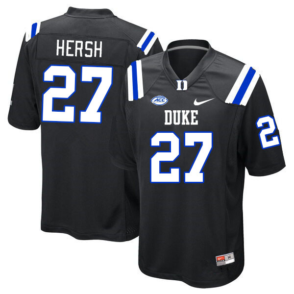 Men #27 Brandon Hersh Duke Blue Devils College Football Jerseys Stitched-Black